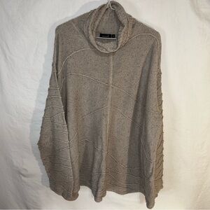 Animale Silk Blend Oversized Beige Cowl Neck Pullover Sweater - Size M